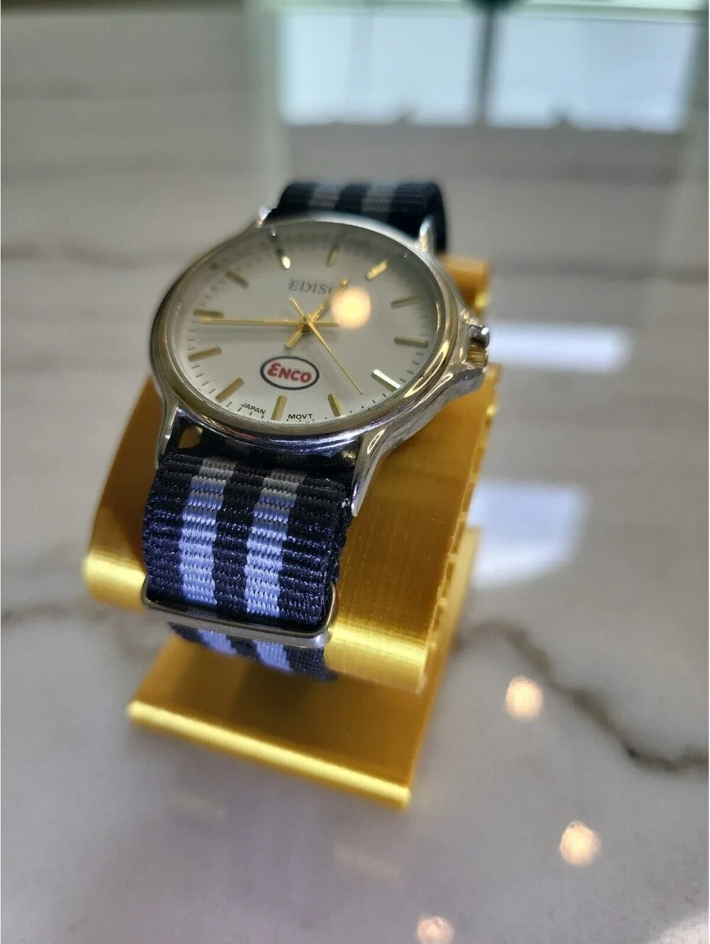 Edison Men's Quartz Watch Working New Battery Automobilia 37mm 8.75